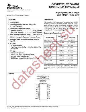 CD74HCT20M96 datasheet  